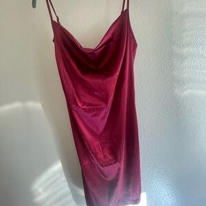 SHEIN Burgundy Satin Chemise